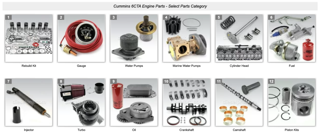 Cummins 6CTA 8.3  Aftermarket Marine Engine Parts